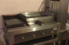 Used 4 Burner Gas Char Grill With Hot Plate And Motorised Kebab Section
